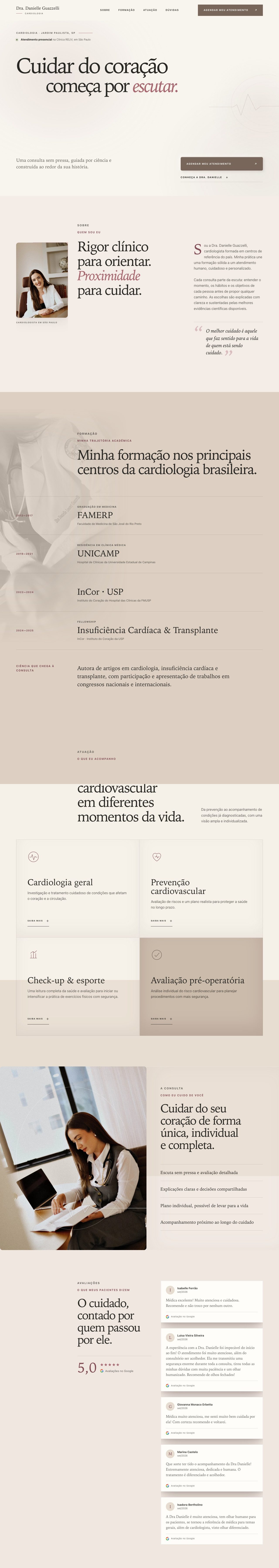 Site da Dra. Danielle Guazzelli — página completa