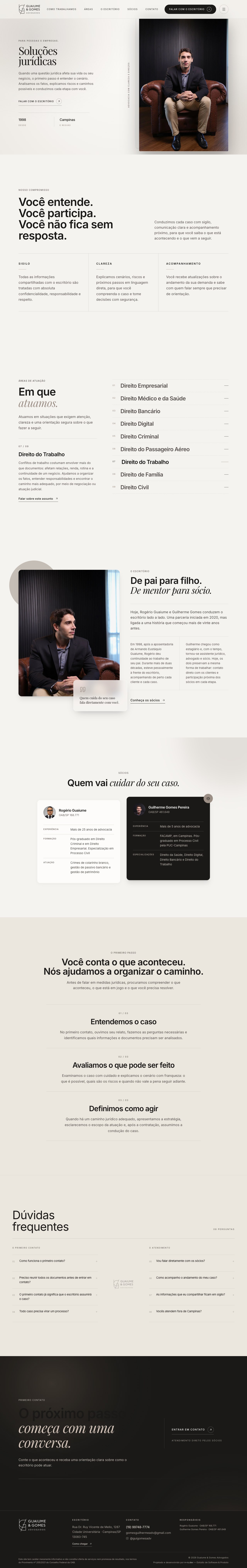 Site do Guaiume & Gomes Advogados — página completa